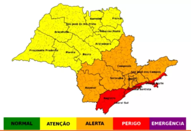 Defesa Civil de SP mantém alerta para chuvas intensas até sexta-feira em regiões do estado