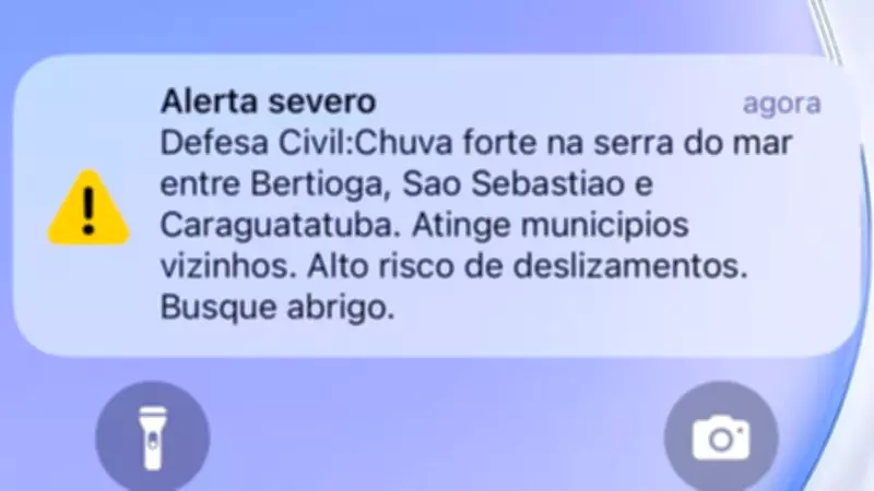Defesa Civil emite 'alerta severo' para chuva forte e risco de deslizamentos no Litoral Norte de SP