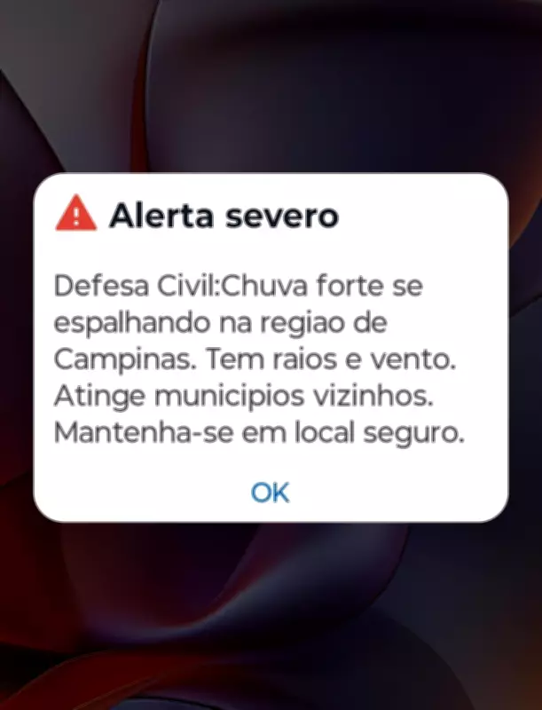 Defesa Civil emite alerta severo para chuvas fortes na região de Campinas