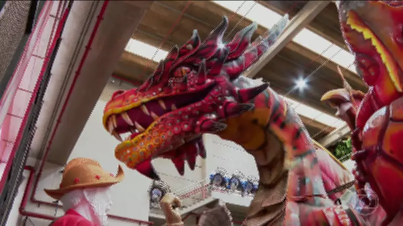 Dragão tecnológico e efeitos com água: escolas de samba de SP inovam no carnaval 2026