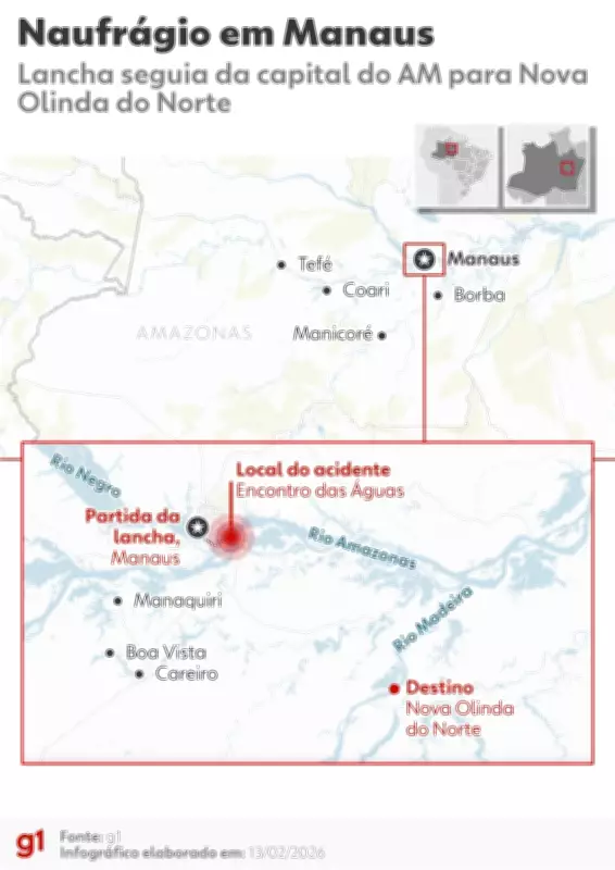 Duas mortes e sete desaparecidos após naufrágio de lancha no Encontro das Águas em Manaus