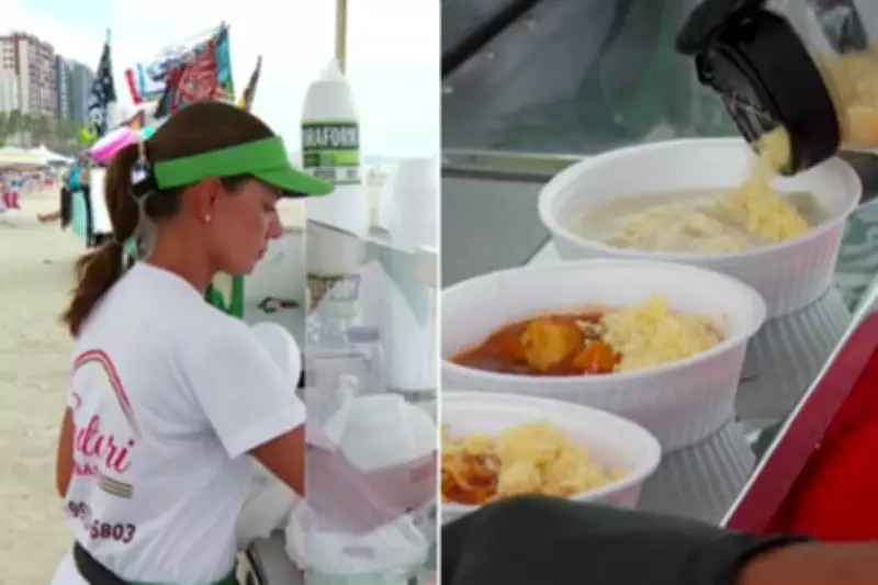Empreendedora inova ao vender comida italiana na praia de Praia Grande, SP