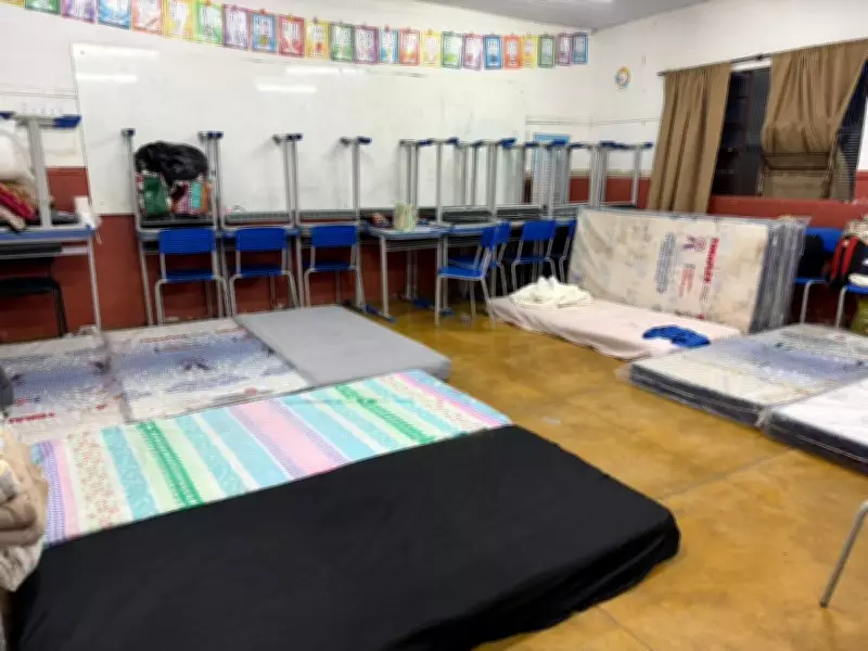 Escola em Juiz de Fora se torna abrigo após temporal, acolhendo famílias e animais
