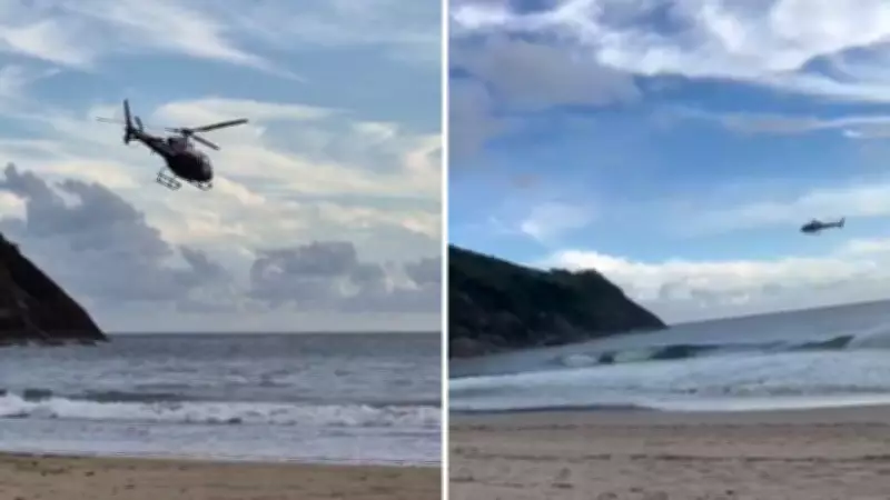Família com duas crianças é resgatada de afogamento na Praia do Bonete em Ilhabela, SP