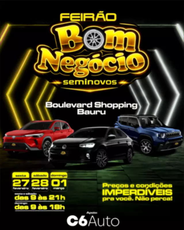 Feirão de Seminovos em Bauru Oferece Mais de 600 Veículos com Condições Exclusivas