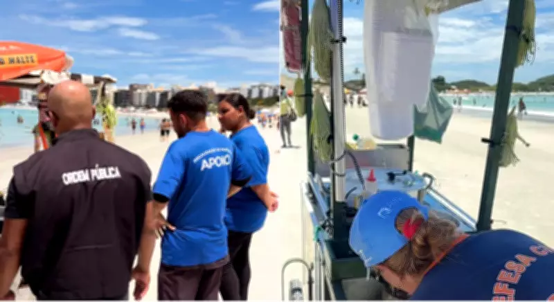 Fiscalização na Praia do Forte em Cabo Frio retira carrinhos e suspende licença de ambulante