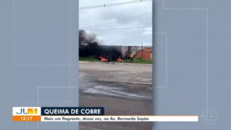 Flagrante de queima de cobre resulta em prisão de dois homens e apreensão de 46 quilos de fios em Belém