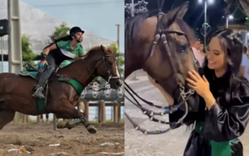 Formanda viraliza ao deixar missa de formatura montada em égua de estimação em Sergipe