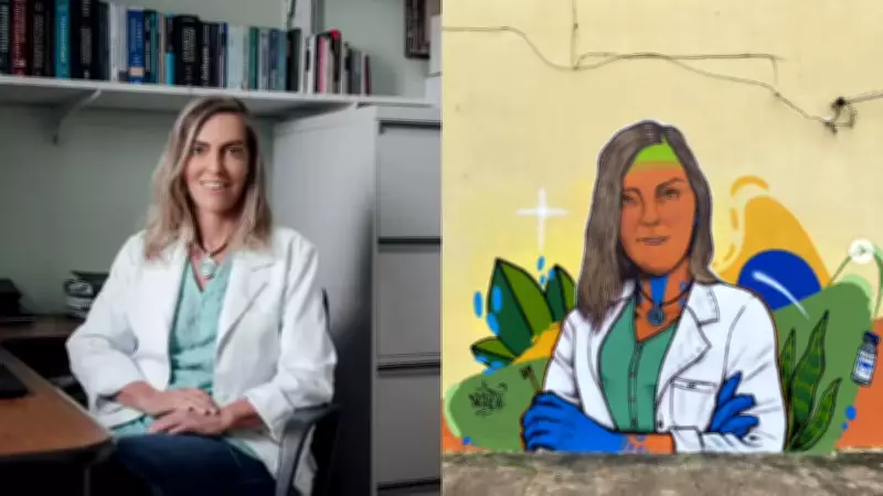 Grafiteiro homenageia cientista brasileira Tatiana Sampaio em muro de Uberlândia