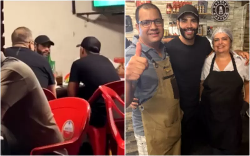 Gusttavo Lima curte folga em bar raiz de Goiânia e surpreende clientes