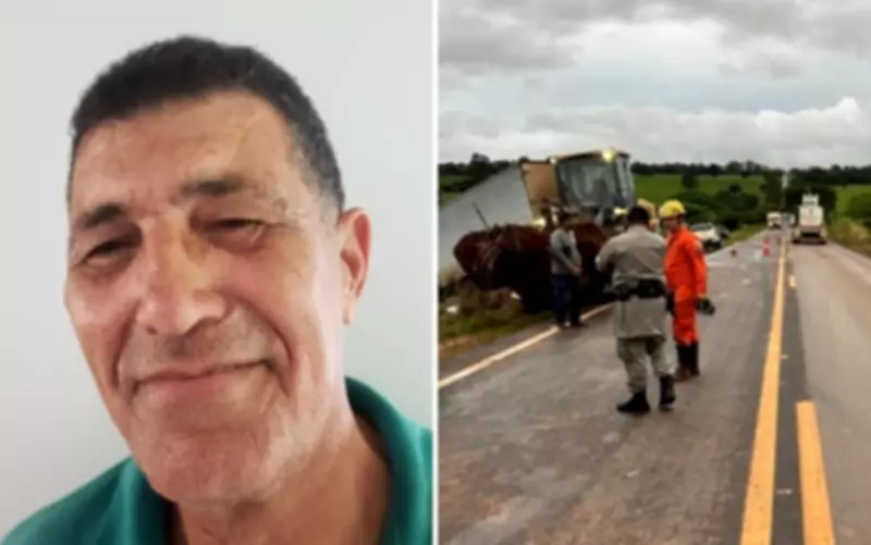 Homem de 73 anos morre em acidente envolvendo dois carros e caminhão na GO-154