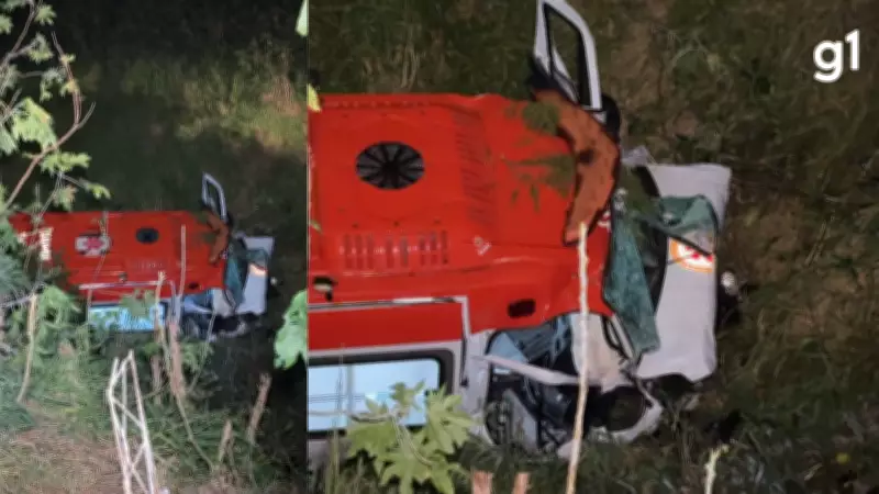 Homem furtou ambulância em Canoas, capotou durante fuga e foi hospitalizado em estado grave