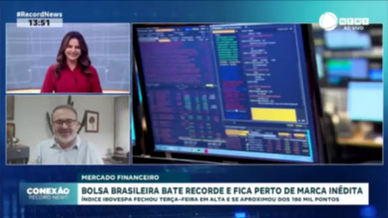 Ibovespa bate recorde e se aproxima de 186 mil pontos em alta histórica