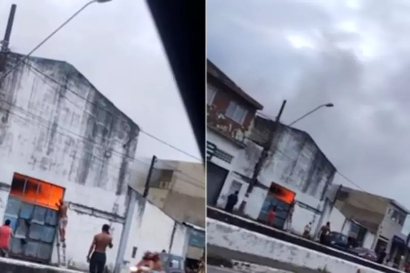 Incêndio consome fábrica de velas em São Vicente; bombeiros controlam chamas sem vítimas