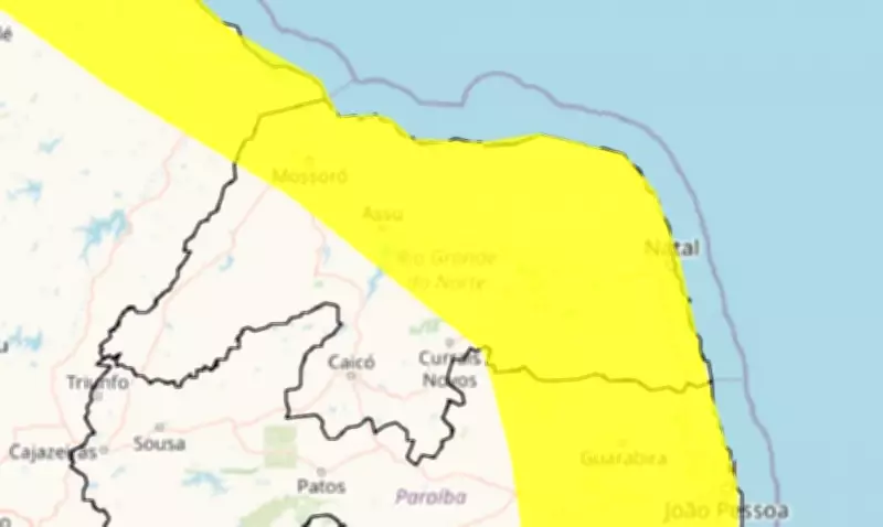 Inmet emite alerta amarelo para chuvas intensas em 103 cidades do Rio Grande do Norte