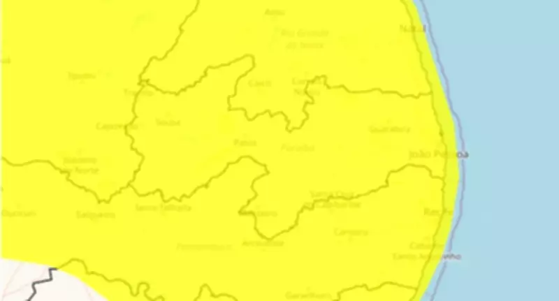 Inmet emite alerta amarelo para chuvas intensas em todas as cidades da Paraíba