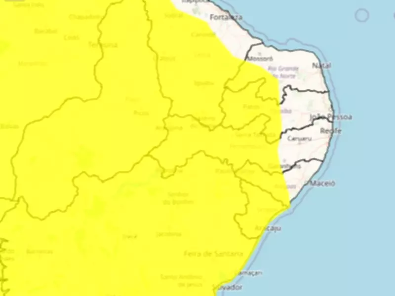 Inmet emite alerta amarelo para chuvas intensas no interior de Pernambuco
