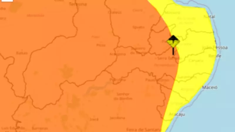 Inmet emite alerta de perigo potencial de chuvas intensas em Pernambuco