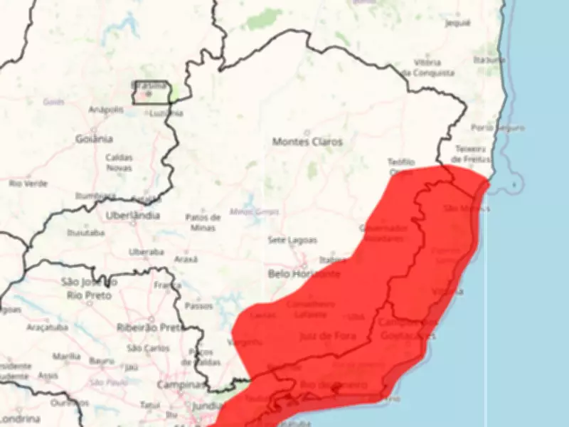 INMET emite alerta vermelho para chuvas intensas no Leste de Minas Gerais
