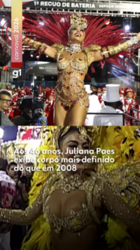 Juliana Paes aos 46 anos exibe corpo mais definido do que em 2008 na Viradouro