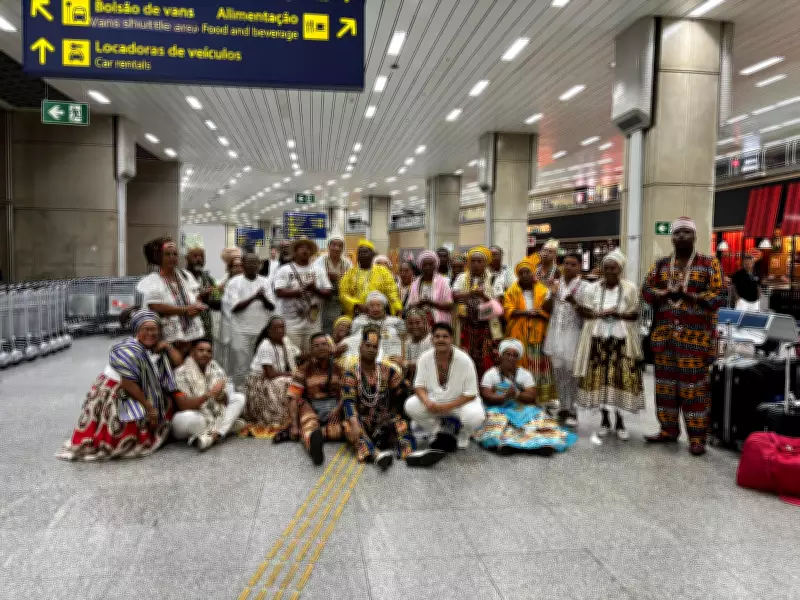 Lideranças do Bembé do Mercado chegam ao Rio para desfile histórico na Beija-Flor
