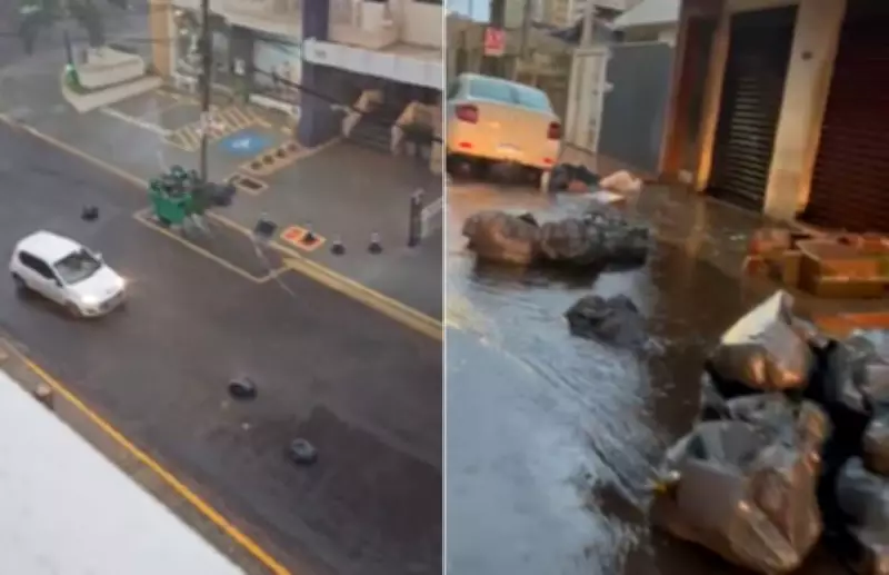 Lixo acumulado em Ribeirão Preto é arrastado por enxurrada após paralisação da coleta