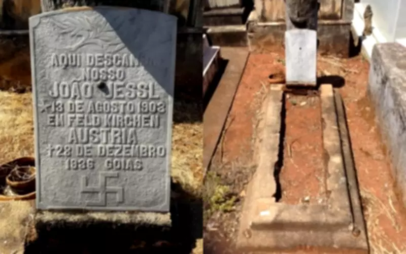 Lápide com suástica em cemitério de Goiás revela história de austríaco nazista