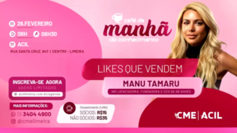 Manu Tamaru ministra palestra 'Likes que vendem' no Café da Manhã do Conhecimento