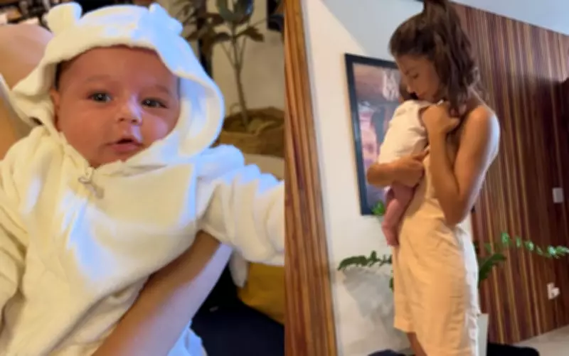 Marcela Fortunato, esposa de Guilherme da dupla Hugo & Guilherme, revela rosto do filho Caetano