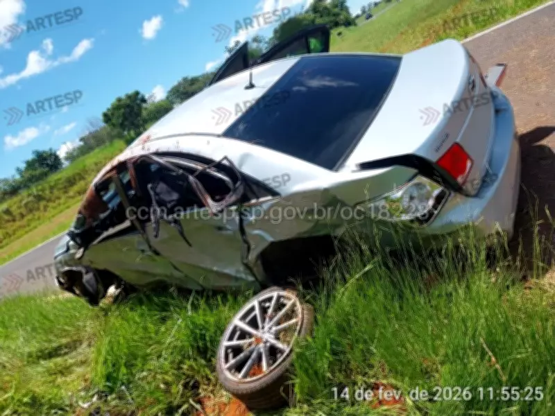 Motorista perde controle, capota e morre em acidente na Raposo Tavares em Martinópolis