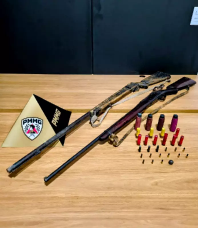 Mulher foge de casa após agressão e marido é preso com armas em São Romão