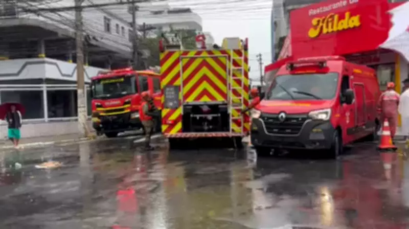 Mulher é resgatada após quatro horas presa em escombros de restaurante em Cabo Frio