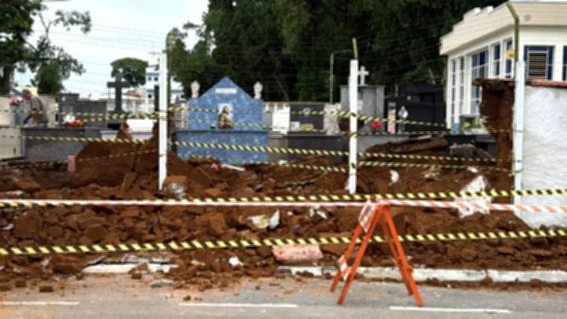 Muro de Cemitério Desaba em São José dos Campos, mas Não Há Feridos