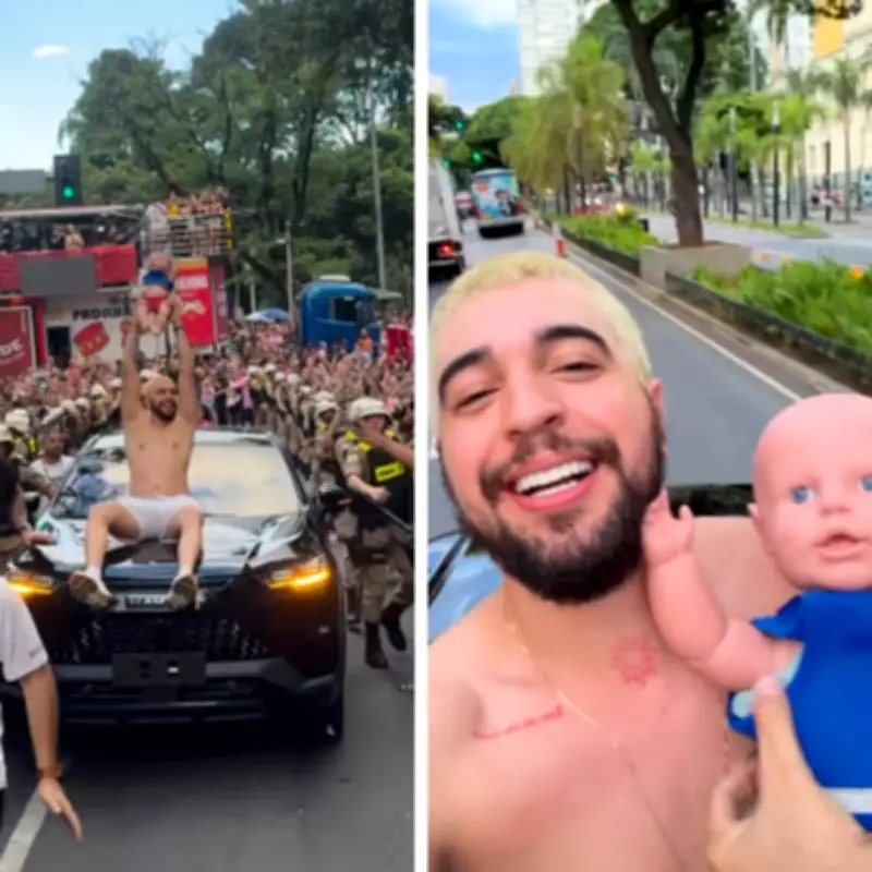 Nattan desfila em cima de carro após show no Carnaval de Belo Horizonte