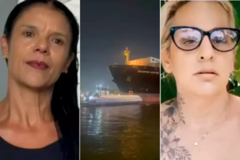 Navio porta-contêineres colide com balsas no Porto de Santos e tripulantes saltam no mar