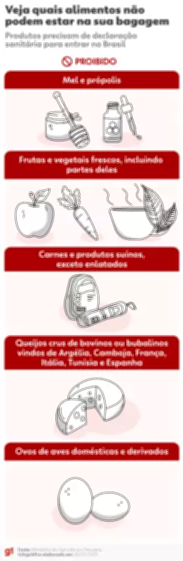 Novas regras da Agricultura: o que pode e não pode trazer na bagagem de viagem