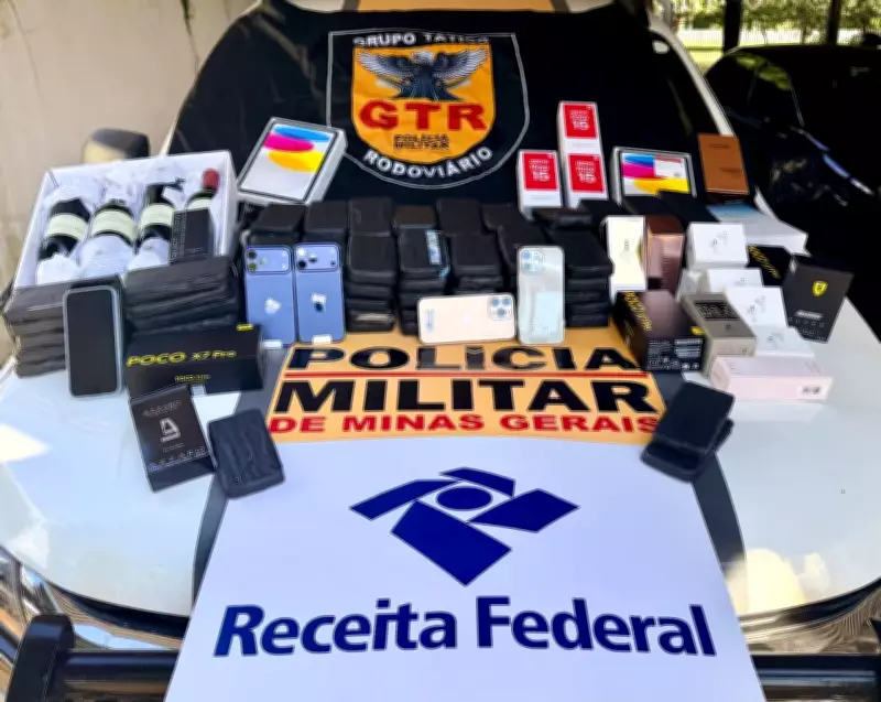 Operação apreende quase R$ 1 milhão em eletrônicos escondidos em carro na BR-153