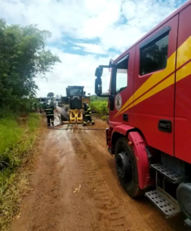 Patrola pega fogo em rodovia de terra no Mato Grosso; bombeiros controlam incêndio