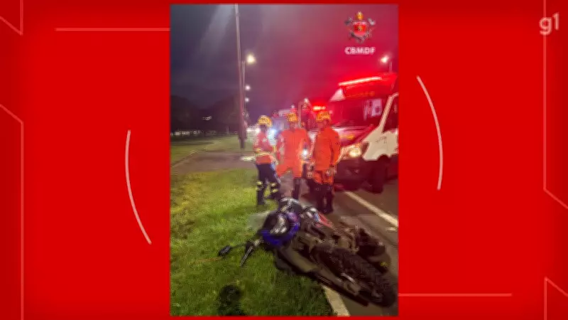 Pedestre morre atropelado por moto no Eixão Sul, em Brasília, no início da noite de domingo