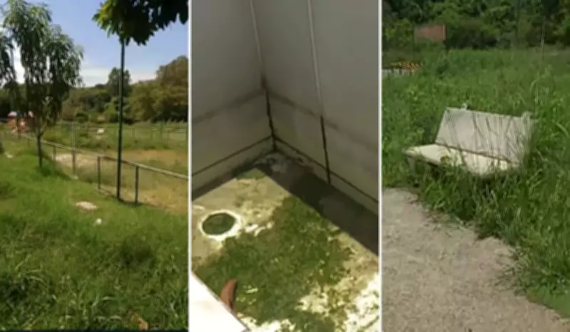 Praça recém-inaugurada em Santa Bárbara d'Oeste é abandonada e vira 'fazenda'