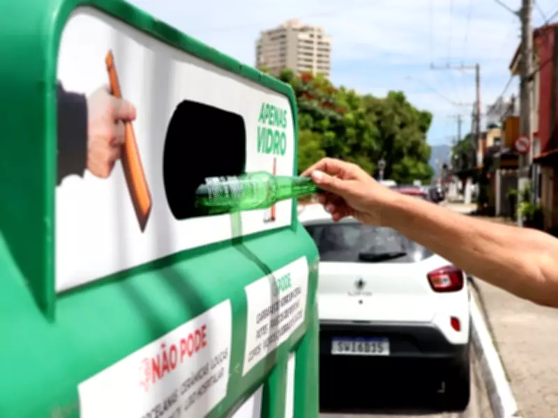 Praia Grande instala 15 contêineres para descarte correto de vidro em programa de reciclagem