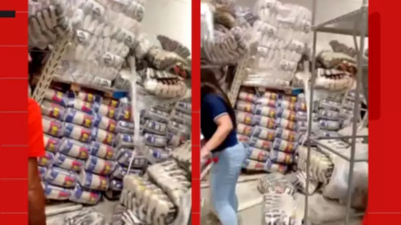 Prateleiras desabam em supermercado BH durante horário de funcionamento em Cariacica