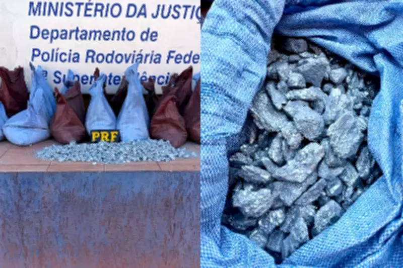 PRF apreende 625 kg de antimônio em Corumbá, mineral estratégico para baterias