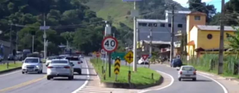 Radar na BR-116 em Teresópolis causa desvio perigoso por vias laterais sem redutores