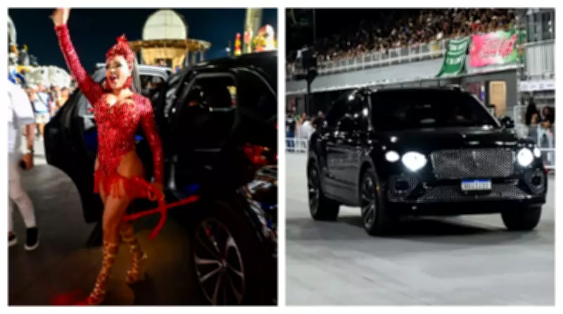 Rainha de Bateria da Rosas de Ouro Chega ao Anhembi em Bentley de R$ 2,5 Milhões