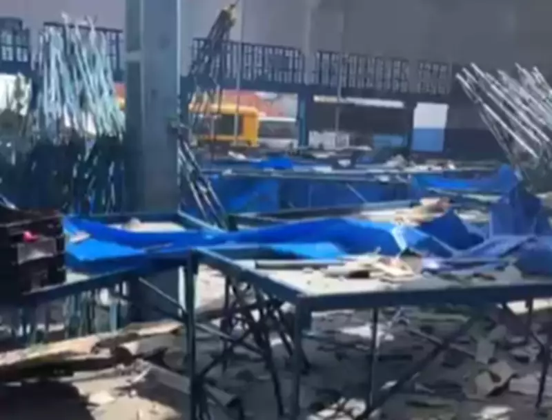 Redemoinho destelha Ceasa em Monte Alegre, Sergipe; área é isolada