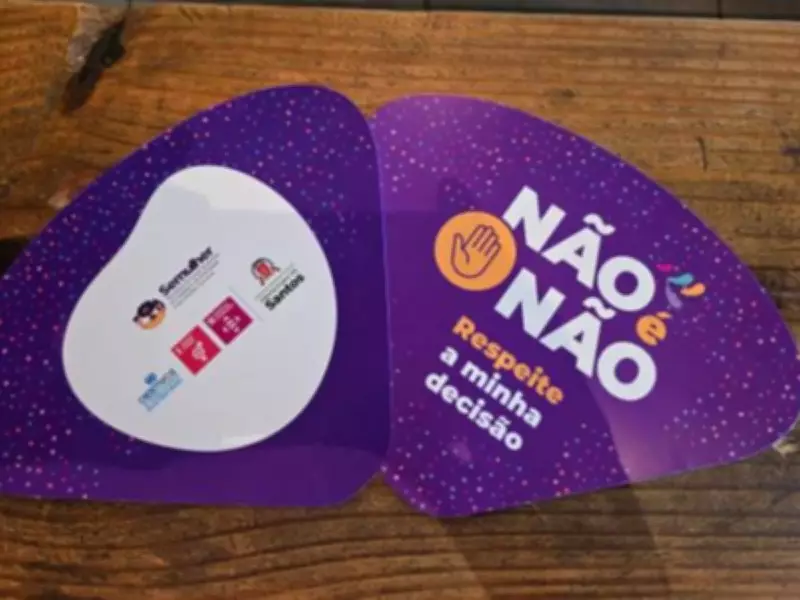 Santos lança campanha 'Não é Não' para combater violência contra mulheres no Carnaval