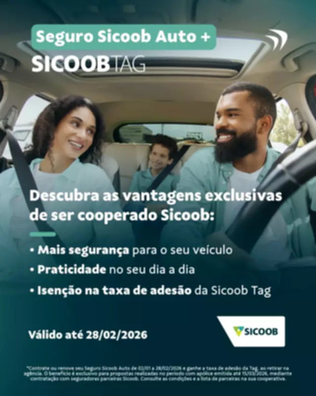 Sicoob oferece seguro auto e tag gratuita para viagens seguras no Carnaval