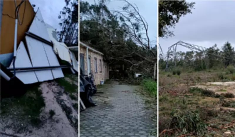 Sul-mineira em Portugal relata prejuízos após tempestade Kristin devastar cidade