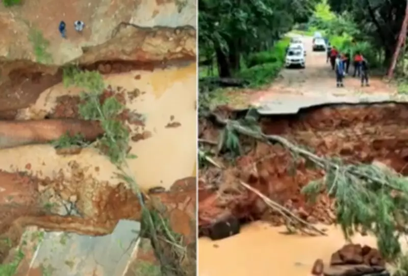Temporal causa alagamentos e deslizamentos em Cantagalo e São Sebastião do Alto, na Região Serrana do RJ
